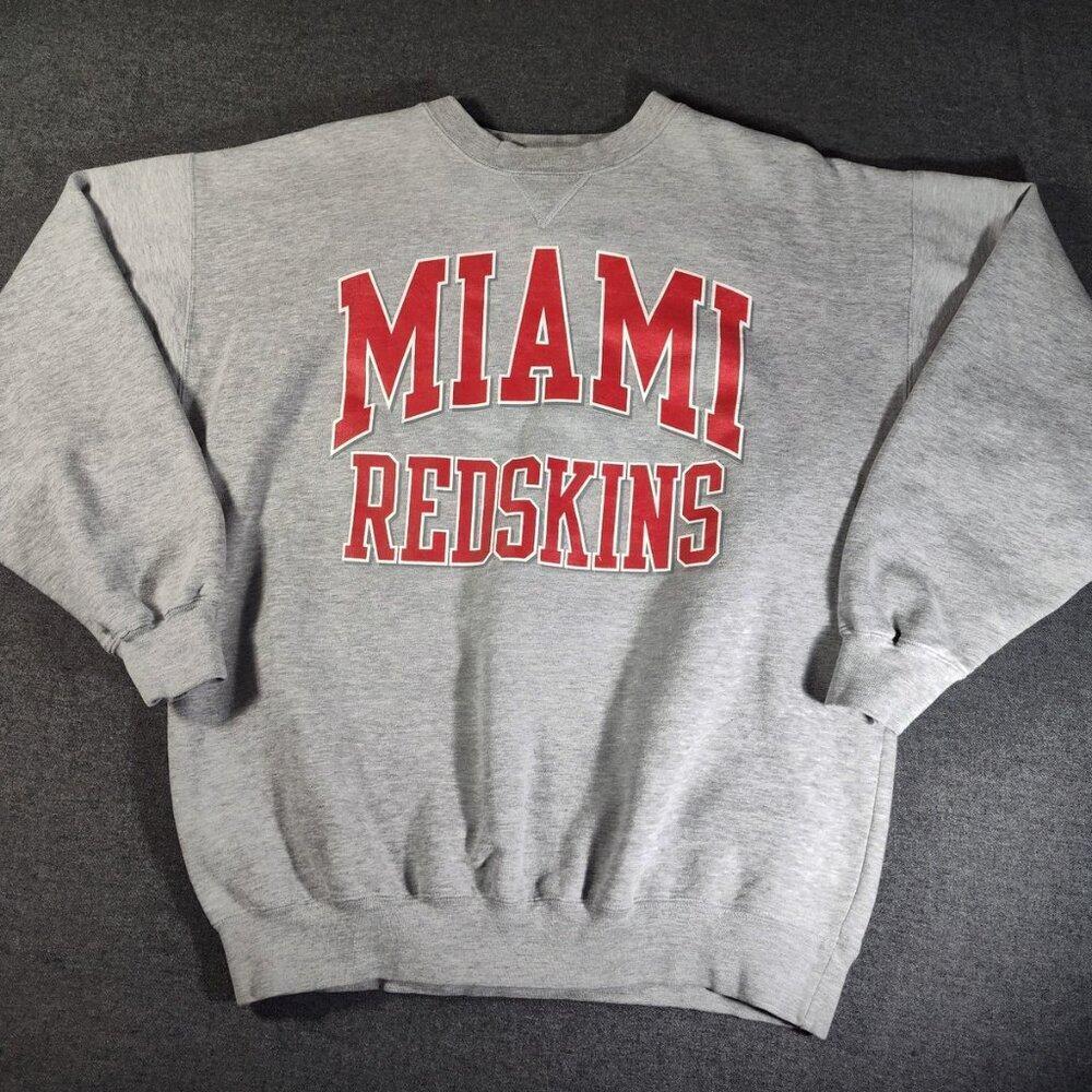 Miami University Redhawks Sports Fan Sweatshirt Grey Kl678